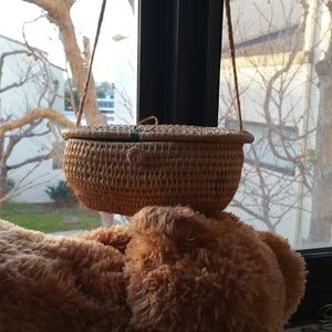 Vintage Summer Little weaved straw purse